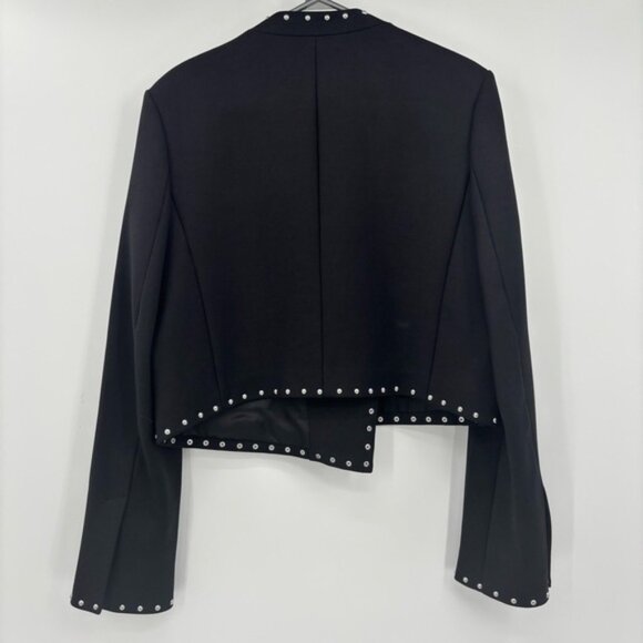 Helmut Lang Womens Studded Blazer Jacket Black 12 - Picture 6 of 13